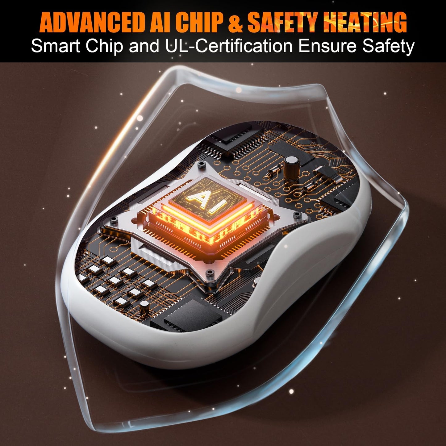 Hand Warmers Rechargeable 2-Pack – AI Electric Pocket Heaters, Fast 131 °F Heat, 18-Hour Warmth, 3-Level Settings, UL-Certified, Ideal for Golf, Raynaud’s, Camping & Gifts for Men & Women White