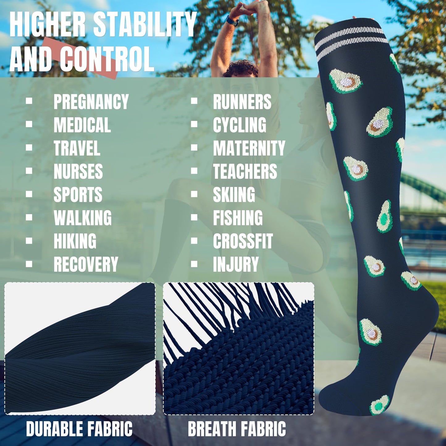 bropite Compression Socks for Women & Men 8 Pairs Circulation-Compression Socks 20-30 mmhg-Best for Running,Nurse,Travel,Yoga