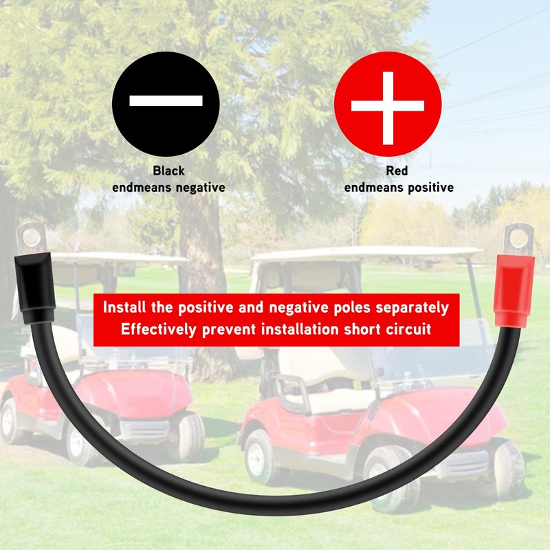 JESTMOTOR 7 Pcs Golf Cart Battery Cables Wiring Kit 4 Gauge Flexible Club Car Precedent Battery Cables for 1994-Up 2 Awg 36 Volt 48v Golf Club Car