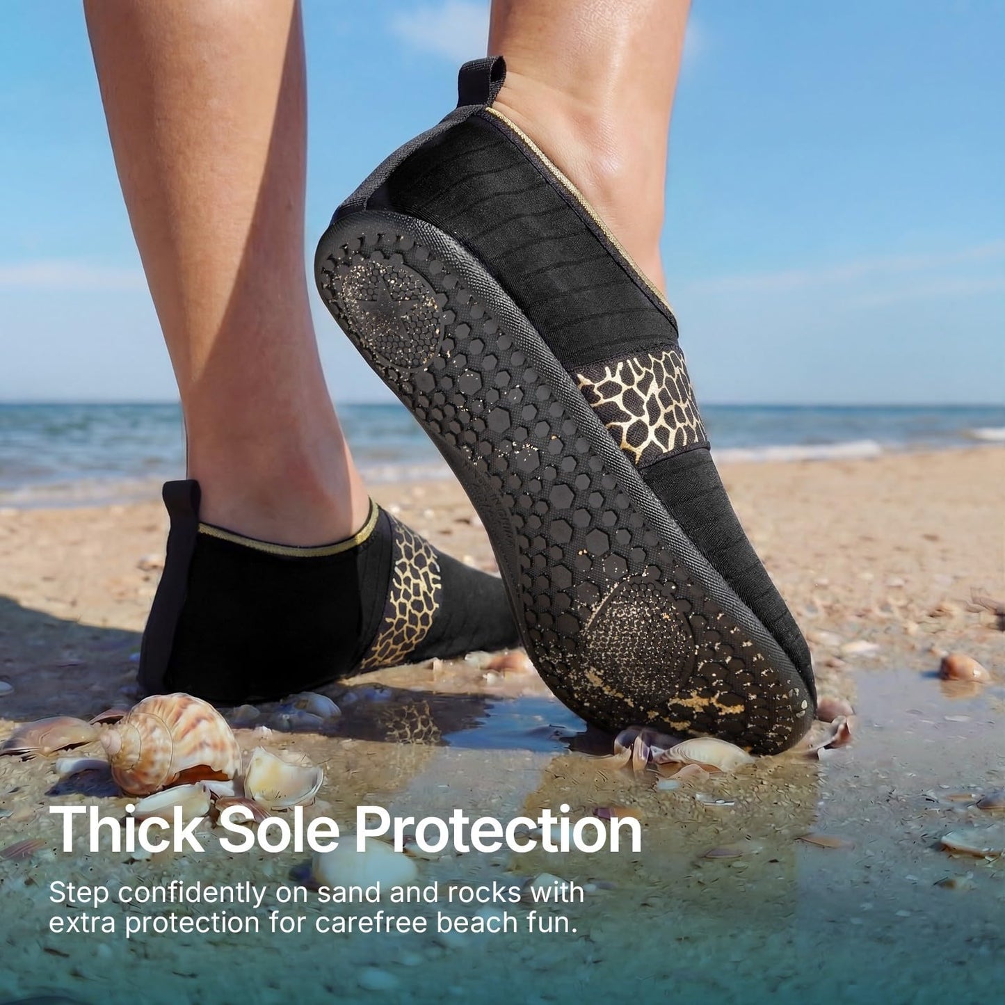 Water Shoes for Women Men Quick-Dry Aqua Socks Swim Beach Barefoot Yoga Exercise Wear Sport Accessories Pool Camping Must Haves Adult Youth Size 8.5-9.5Women/7.5-8.5Men