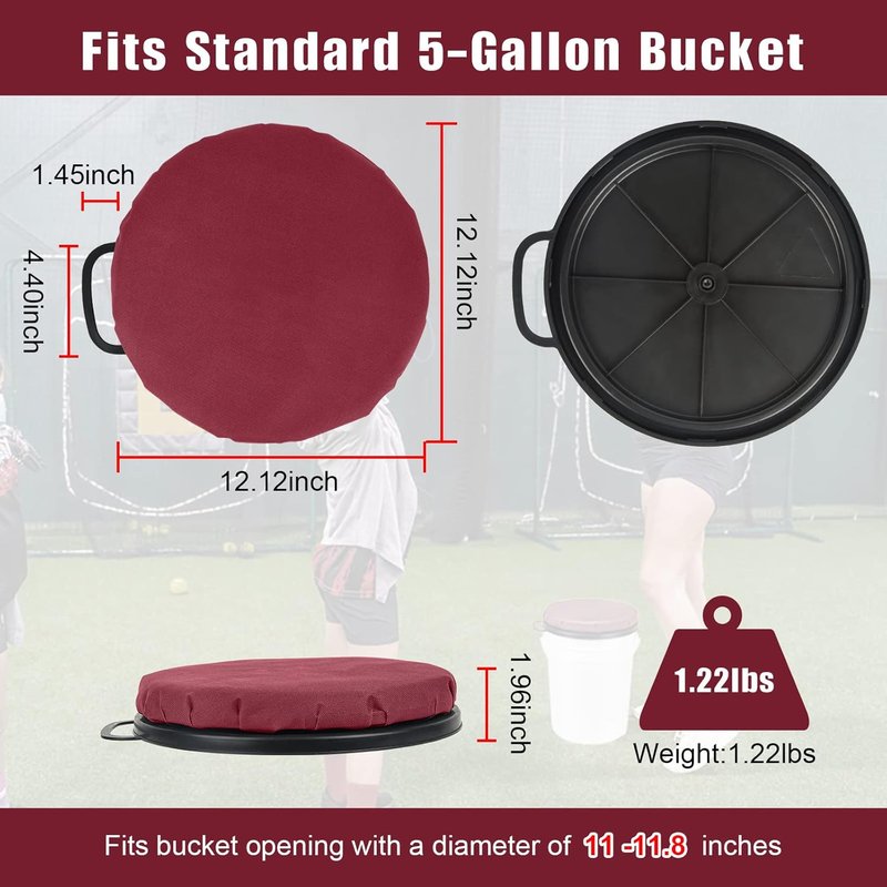 Foxtune 360-Degree Swivel Bucket Seat - Comfortable & Water-Resistant Spin Cushion for Fishing, Gardening, Hunting | Fits 5 Gallon Bucket