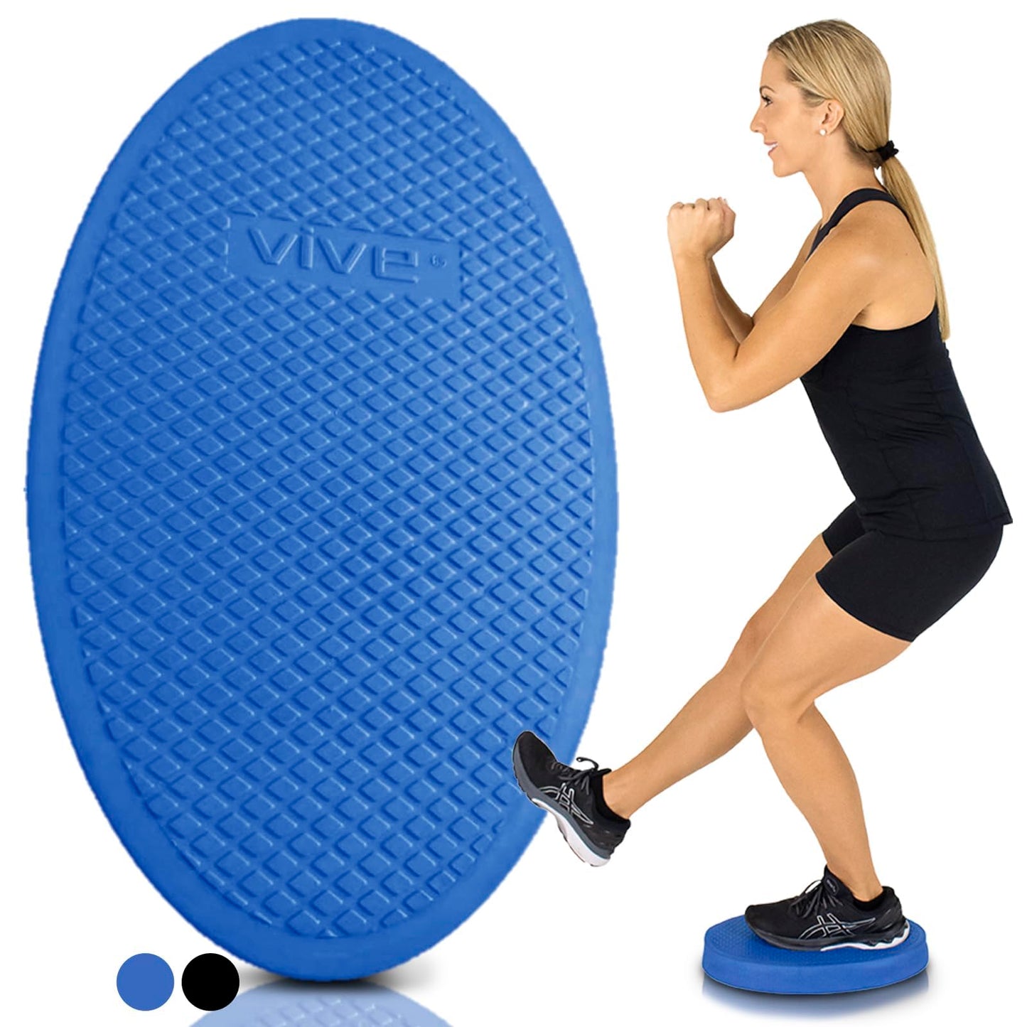 Vive Oval Balance Pad - Wobble Cushion For Physical Therapy And Rehabilitation Equipment - Soft Stability Trainer Foam For Workouts, Yoga, Core Strength And Pilates - Device For Women, Men And Kids