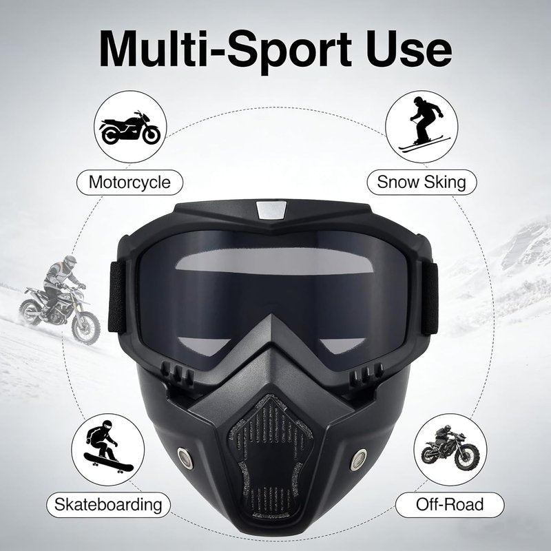 Full Face Paintball Mask - Anti-Fog Tactical Goggles with Removable Face Shield | Airsoft & Motorcycle Use
