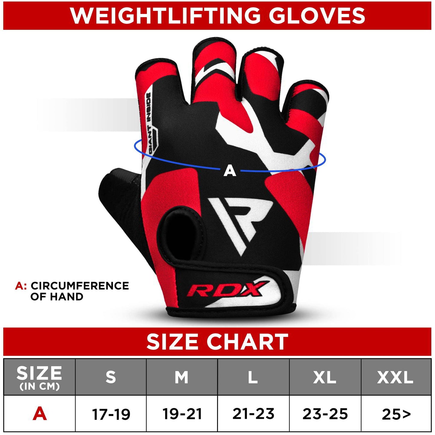 RDX Weight Lifting Gloves Gym Fitness Workout, Anti Slip Padded Palm Elasticated Strength Training Equipment Men Women Half Finger Exercise Bodybuilding Calisthenics Cycling Rowing Climbing