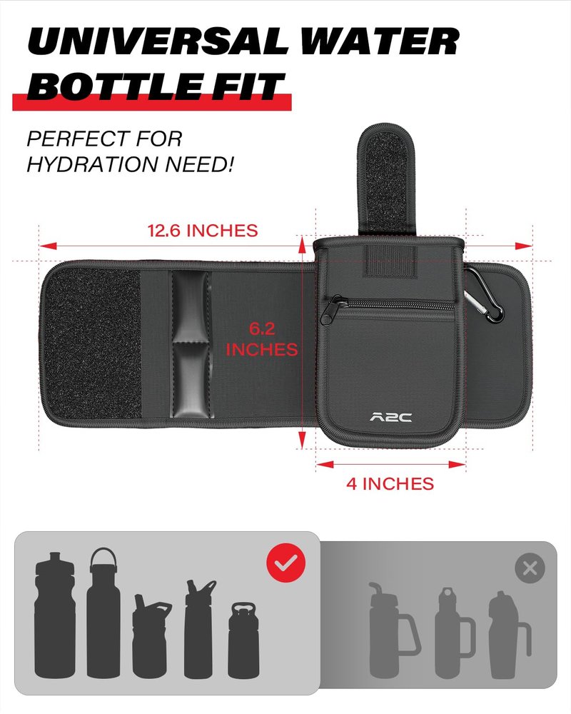 A2C Magnetic Water Bottle Sleeve Bag for Gym - Secure Magnetic Gym Bag Attach to Any Metal Surfaces - Fits 18-40oz Bottles - Versatile Gym Accessories for Men and Women