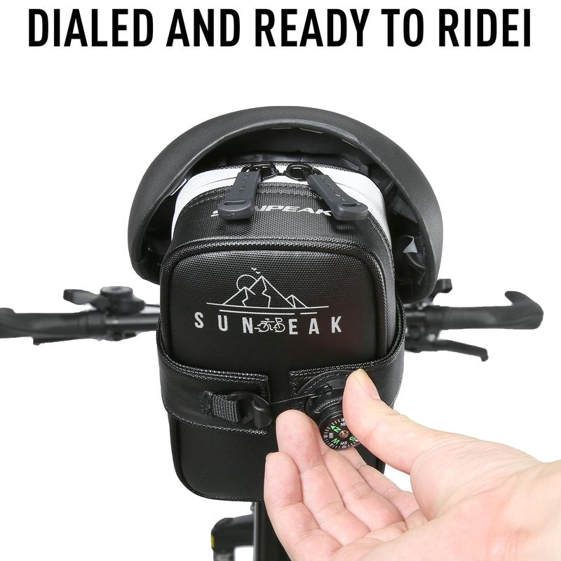 Sunpeak Bike Seat Bag Bicycle Saddle Bag Under Seat With BOA mounting system Waterproof Reflective Cycling Saddle Pack for Mountain Road Bikes Black