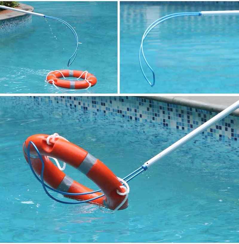 Pool Safety Hook - 12 Ft Aluminum Telescopic Rescue Pole for Swimming Pools | Essential Safety Equipment