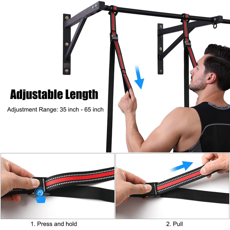 Pull Up Assistance Band with Fabric Feet/Knee Rest, Pull up Assist Bands Pull-up Exercise Band for Chin-up Workout, Body Stretching (Two feet 400lbs)