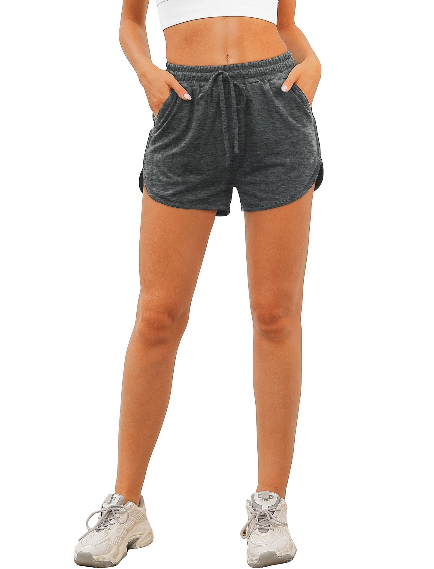 Aloodor Workout Shorts for Women Casual Summer Lounge Pajama Shorts M