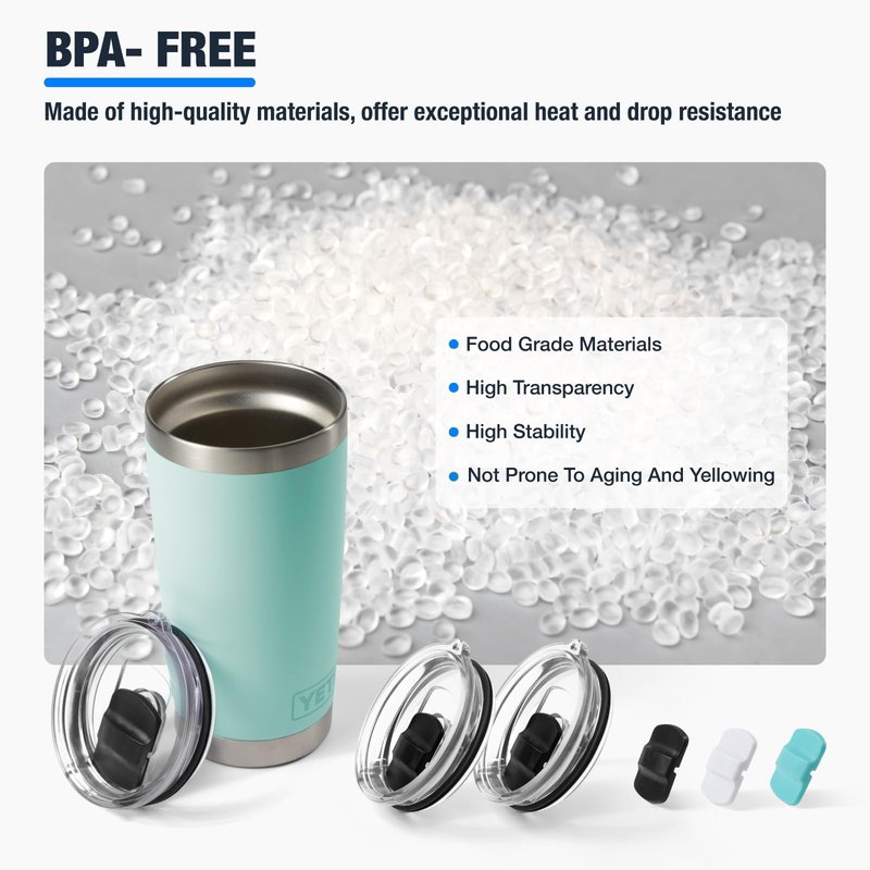 20 oz Tumbler Lids for Yeti,Replacement Magnetic Spill-Resistant Lids for Yeti 20 oz Tumbler,replacement lids for tumblers,tumbler lid and yeti magnetic slider,BPA Free(2 each)