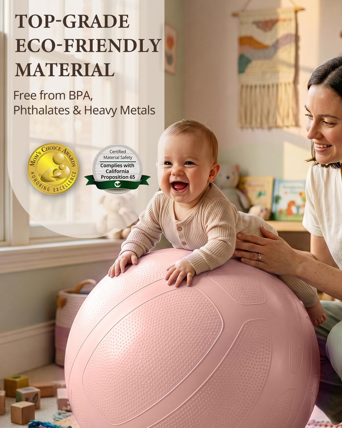 Trideer Pregnancy Birthing Ball - Extra Thick 1.7mm Yoga Ball for Maternity & Labor | 1000LB Anti-Burst Non-Slip Stability