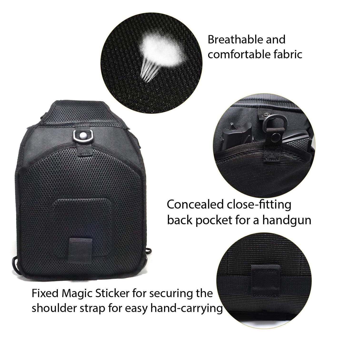GAZJYUSP Tactical Sling Bag Backpack for Men Molle Shoulder Bag Pack Daypack Backpack for Hunting, Hiking, Traveling, Camping (Black New)