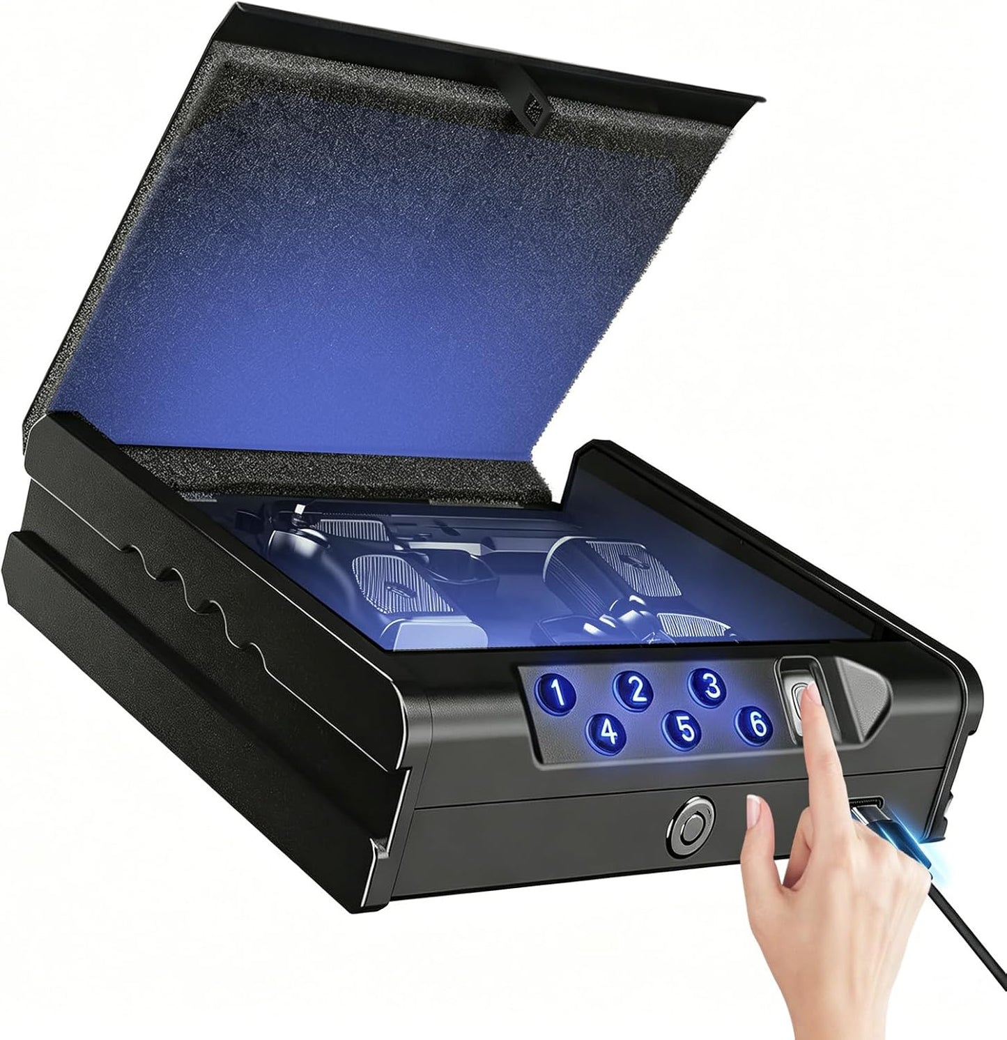 Gun Safe for 2 Pistols - Quick-Access Fingerprint & Passcode Lock | Secure Handgun Storage Solution