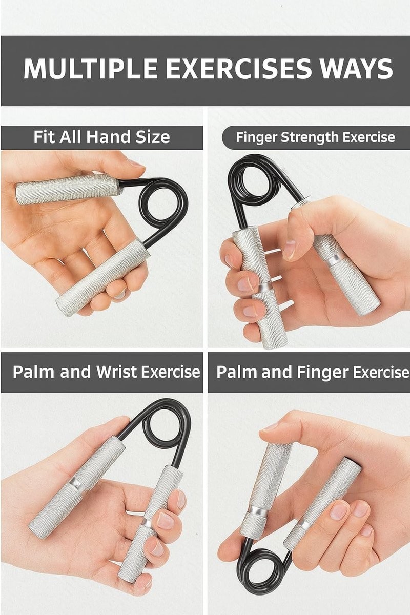 Grip Strength Trainer Set – 6 Pack Adjustable Hand Grippers with Non-slip Handles for Forearm,Wrist,Finger Strength-Strengthener Kit for Fitness,Rehab and Athletes