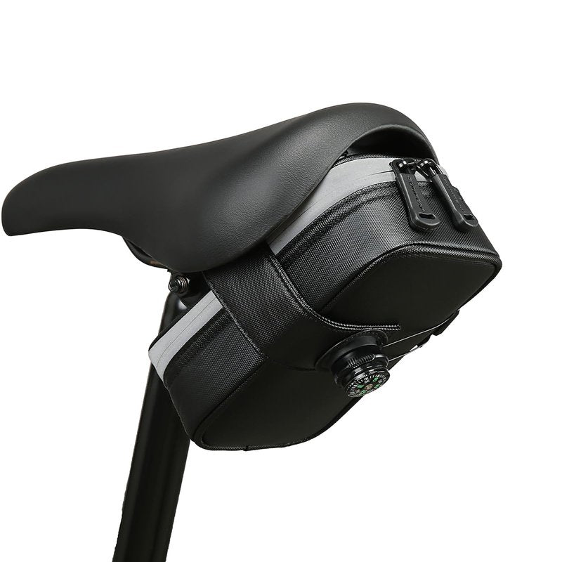 Sunpeak Bike Seat Bag Bicycle Saddle Bag Under Seat With BOA mounting system Waterproof Reflective Cycling Saddle Pack for Mountain Road Bikes Black