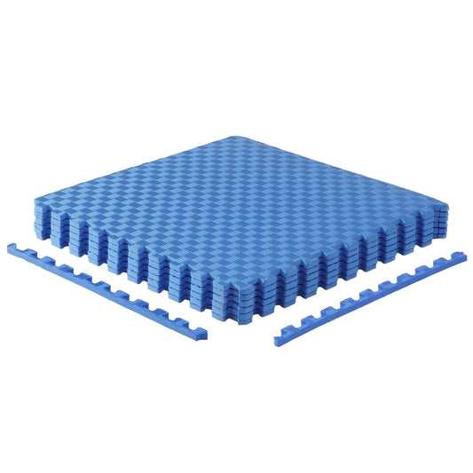 CAP Barbell 1/2-Inch Interlocking EVA Foam Exercise Puzzle Mats - 1 Pack | 24" x 24" x 1/2" | Tatami Pattern - Blue