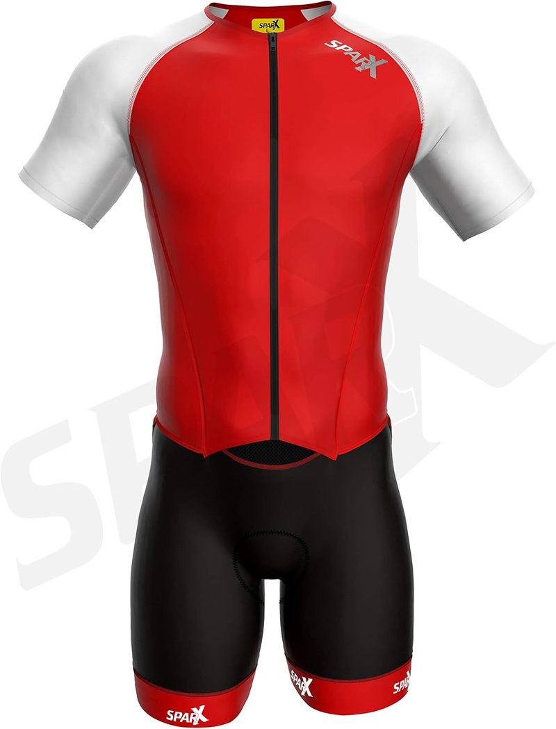 Sparx Men's Elite Aerosuit Triathlon Suit - Short Sleeve Performance Skinsuit for Athletes