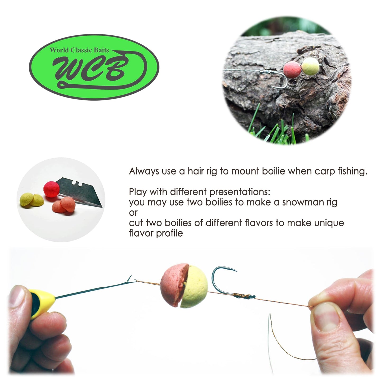 WCB Carp Baits High Protein Boilies 16 mm 1 lb bag - Carp Fishing Bait - Ideal for Carp Fishing (Flavor: Peach)