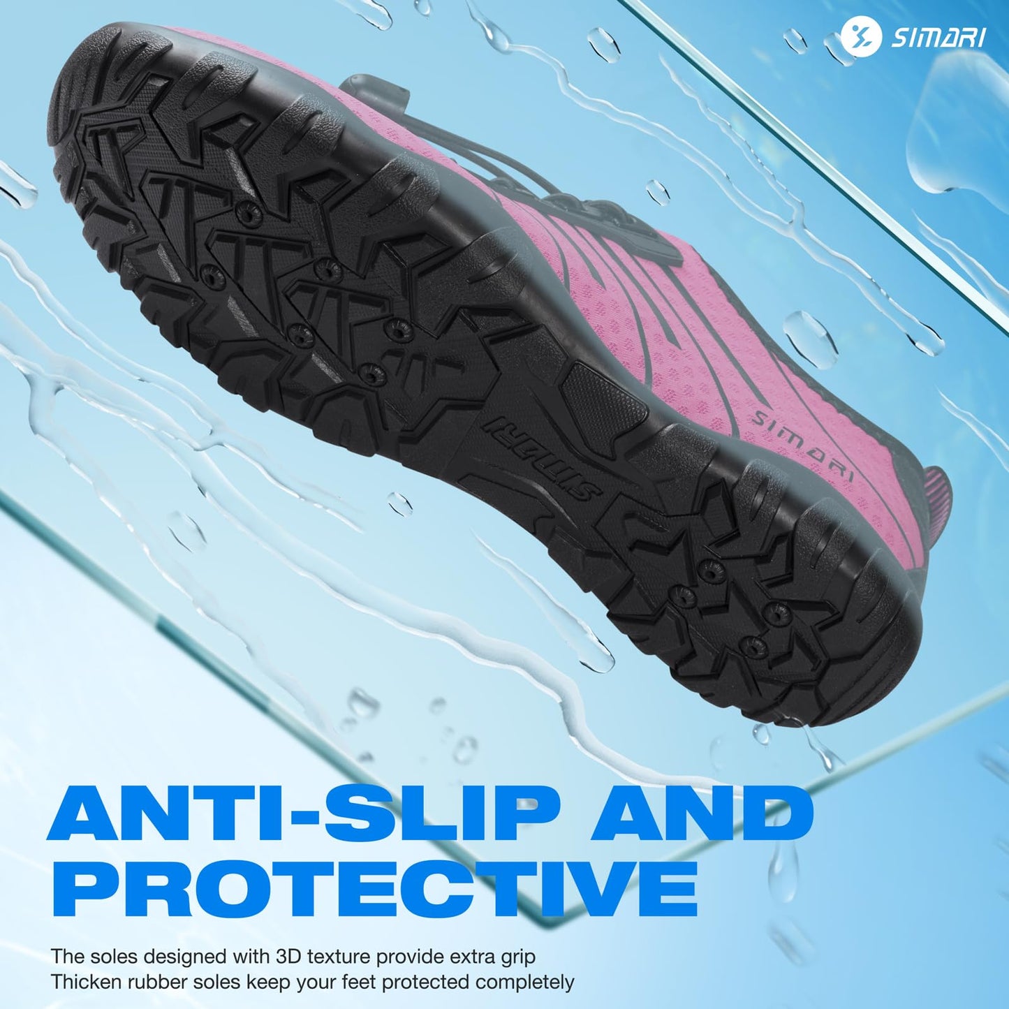 SIMARI Water Shoes for Women Men - Barefoot Quick-Dry Aqua Socks | Lightweight Swim Shoes for Surfing, Swimming, Beach Sports, Kayaking, Diving | Non-Slip Design