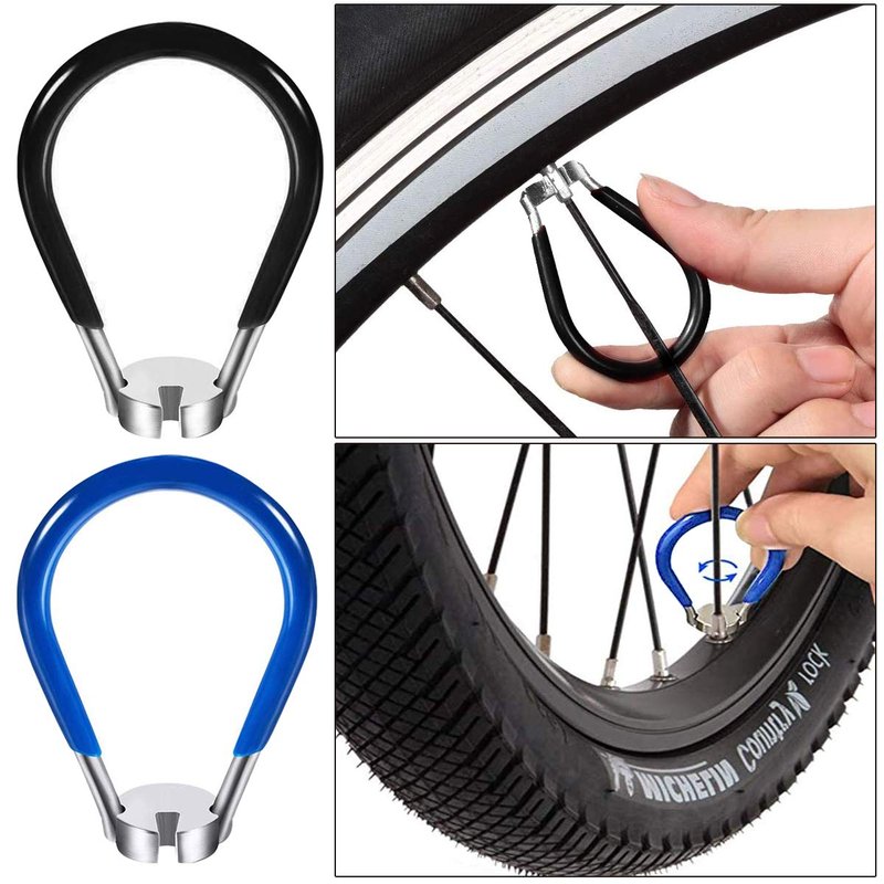 CHIVENIDO Bike Spoke Wrench Set, 7PCS Portable Bicycle Spoke Tool Kit Includes 8 Way Bike Rim Truing Tool, Spoke Key with Rubber Handle, Tire Lever, Y-Type Hex Wrench, Y-Type Socket Wrench