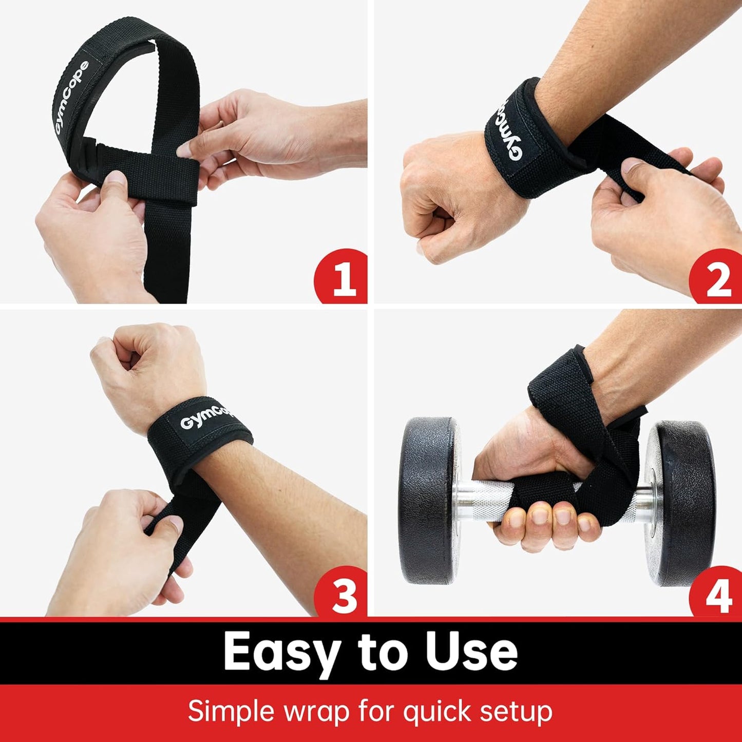 Lifting Wrist Straps for Weightlifting - Heavy Duty Support for Deadlifts & Powerlifting | 1 Pair
