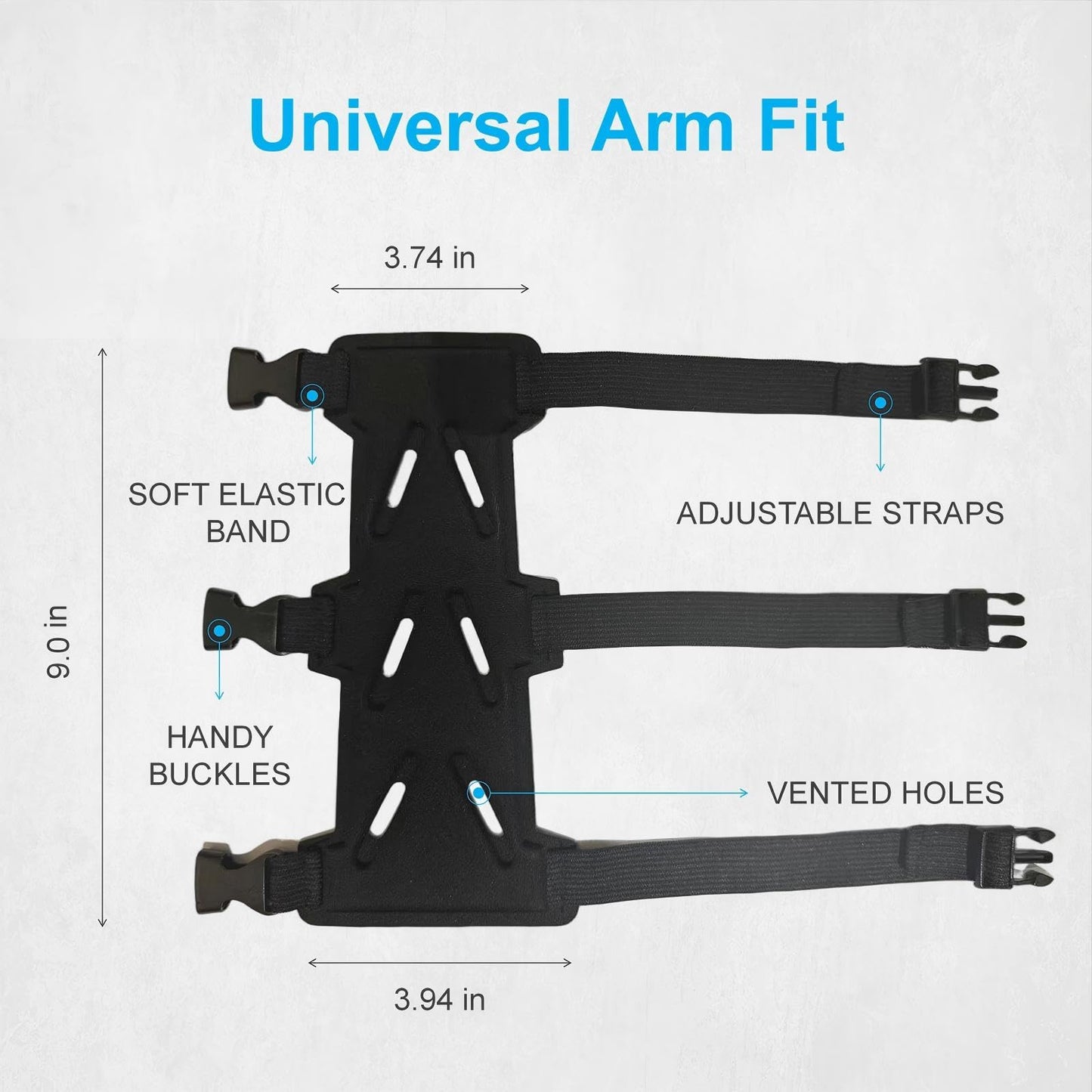 NRJSSCC Archery Arm Guard, Adjustable Strap Buckle Bow Arm Guards & Forearm Protector Bracer for Adults, Men, Women. Ideal for Hunting, Target Shooting, and Practice, Black