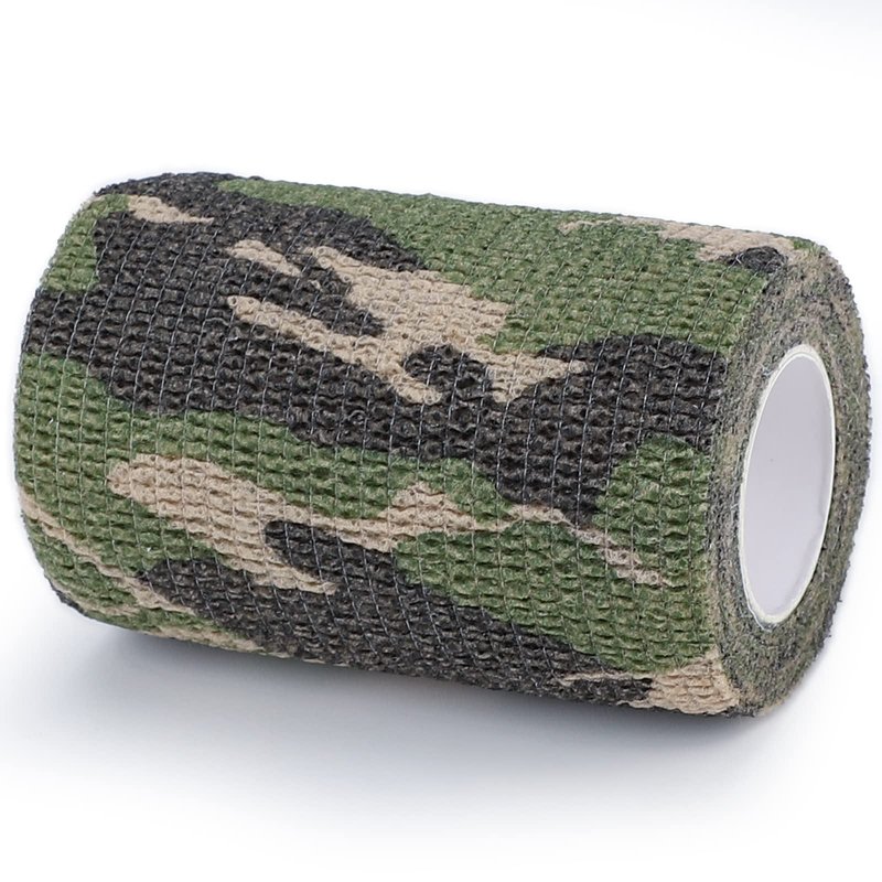 DROK 10 Roll Camo Grip Tape, 2.95in x 14.76ft Adhesive Stretch Cohesive Camo Tape for Outdoor Athletic Sports Bicycle Hockey Skateboard Scooter Bat, 4.92Yard Waterproof Protective Bandage Cover