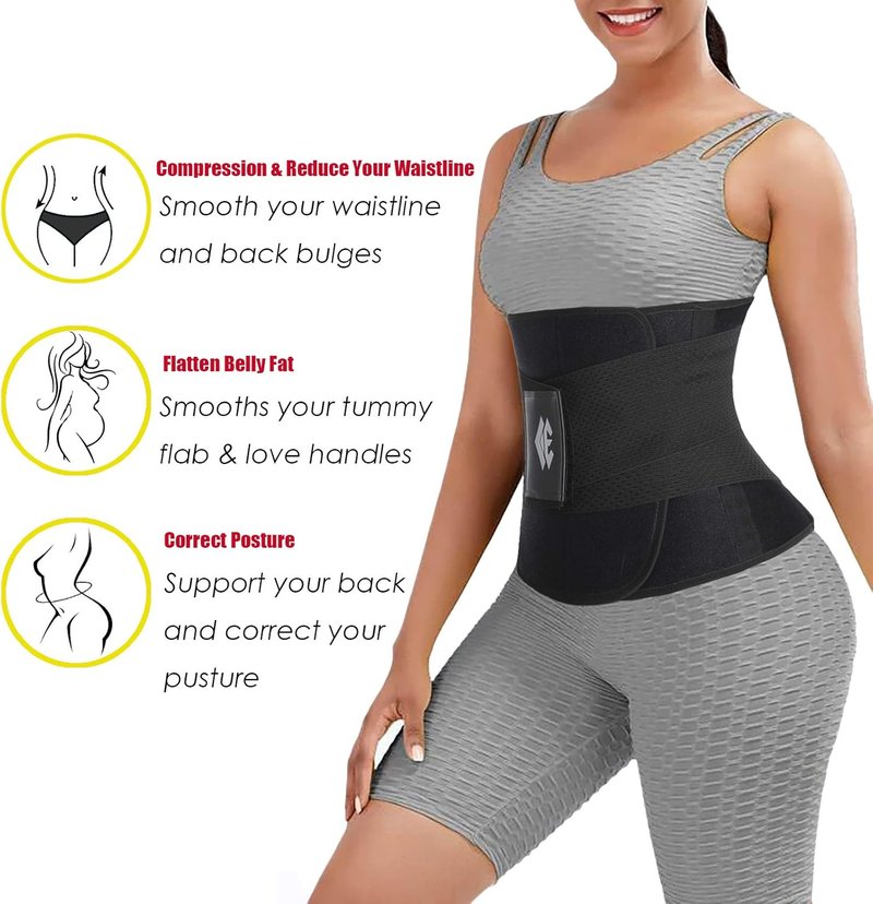 Waist Trainer Belt for Women & Men - Tummy Control Ab Trimmer | Adjustable Size for Optimal Comfort