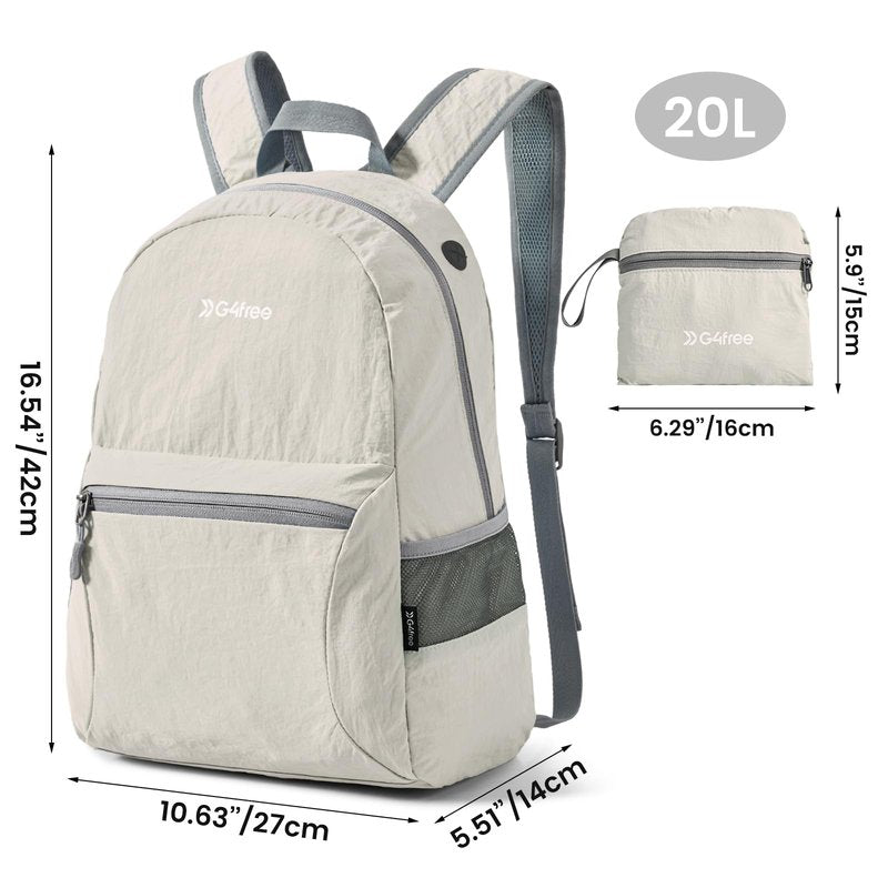 G4Free 20L Lightweight Packable Backpack Travel Hiking Daypack Foldable Backpack for Men Women