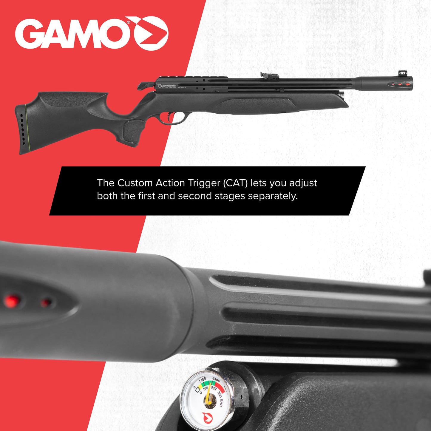 Gamo PCP Pre-Charged Pneumatic Air Rifle with Multi-Shot Magazine - Ambidextrous Bolt Action, High Velocity .177 or .22 Caliber Airgun - Black.