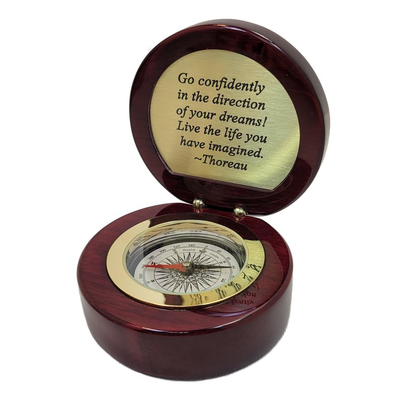 Engravable Executive Navigator Desk Compass | Personalized Leadership, Manager, or Mentor Thank You Gift | Bulk Custom Business Gifts for New Clients or Employee Appreciation (Go Confidently)