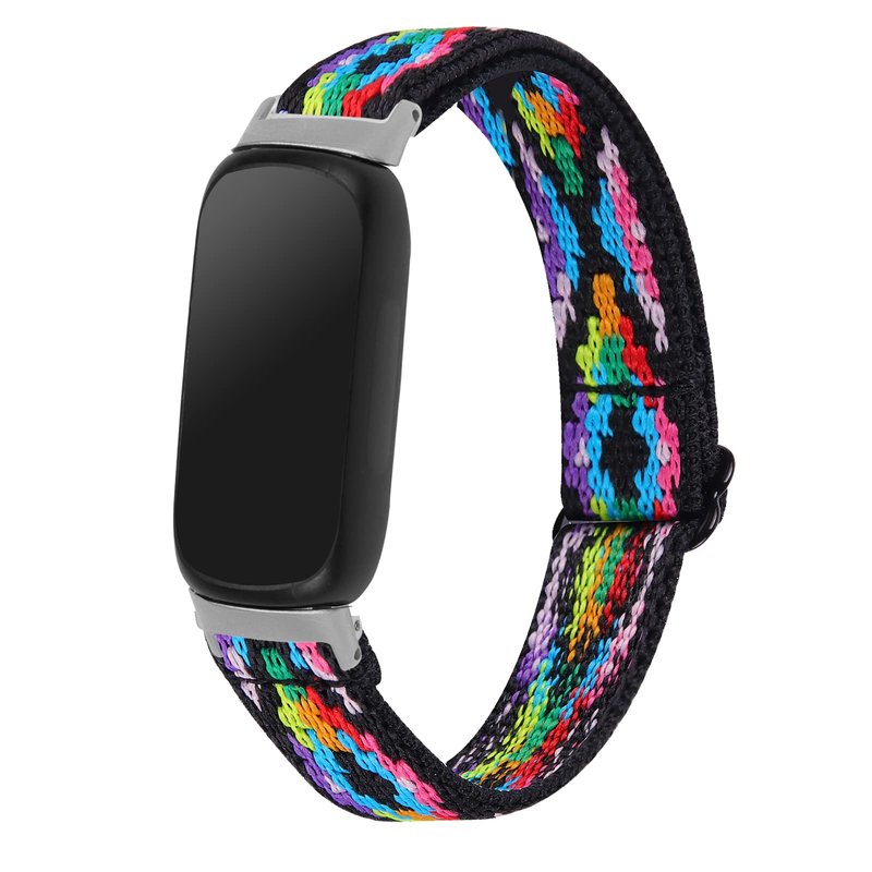 3 Pack Stretch Bands Compatible with Fitbit Inspire 3 Band Nylon Strap Floral Breathable Adjustable Stretchy Loop Wristband Intended for Fitbit Inspire 3 (3A)