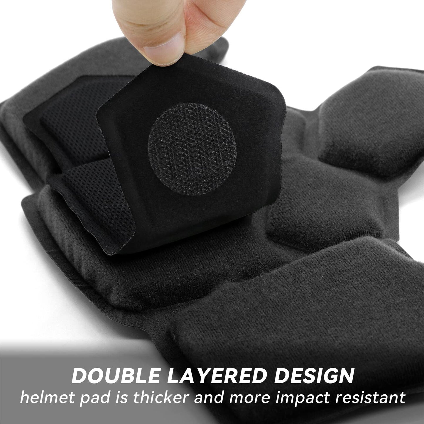AOUTACC Tactical Airsoft Helmet Padding,Helmet Replacement Memory Foam Padding Kits Set,Protective Cushion Buffer Pad for Fast MT MICH IBH AF ACH Helmet (Fourth Generation,BK)