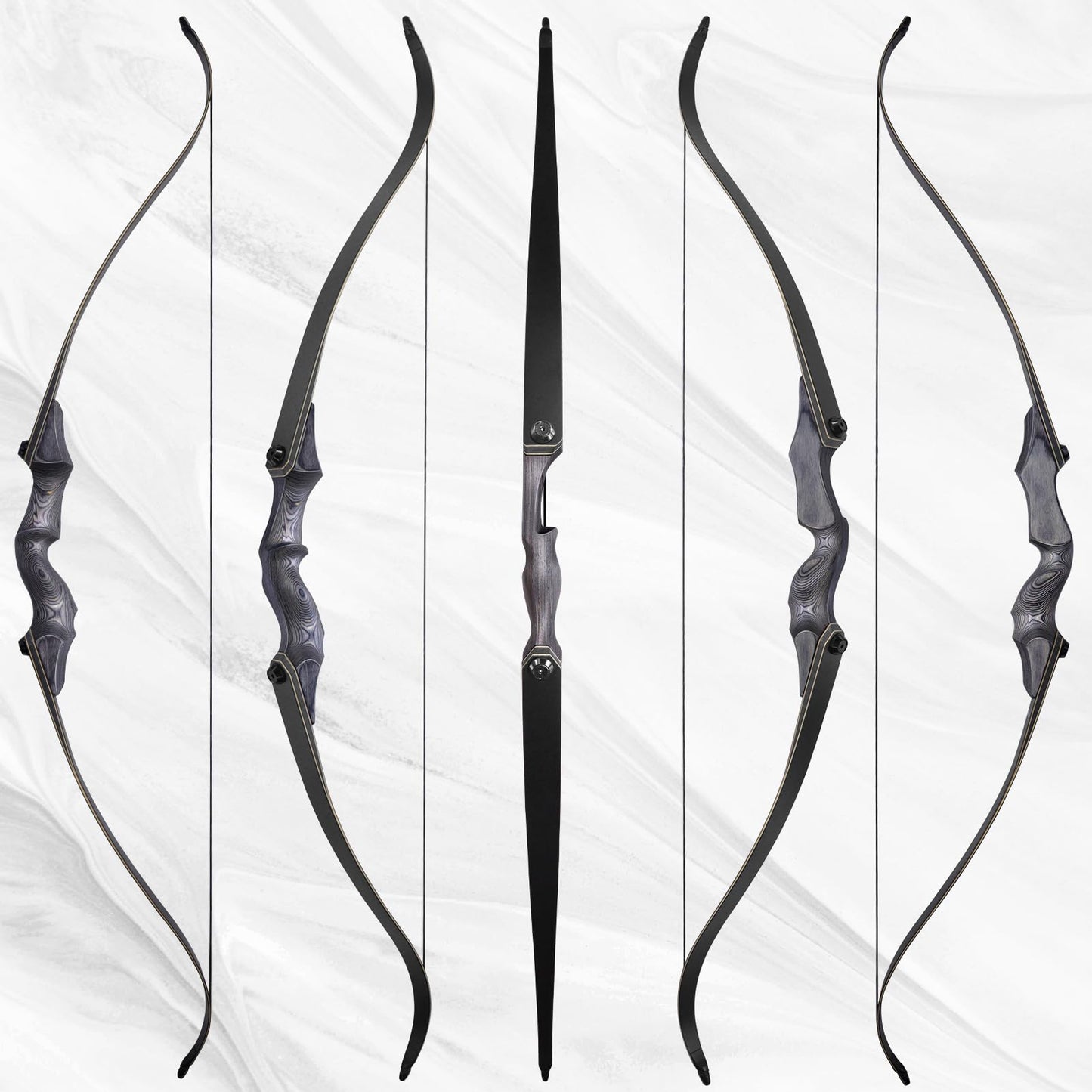 Archery Takedown Recurve Bow 60inch 30lbs,35lbs,40lbs,45lbs,50lbs,55lbs,60bs Traditional Hunting Bows Target Shooting Practice for Right Hand (45.00)