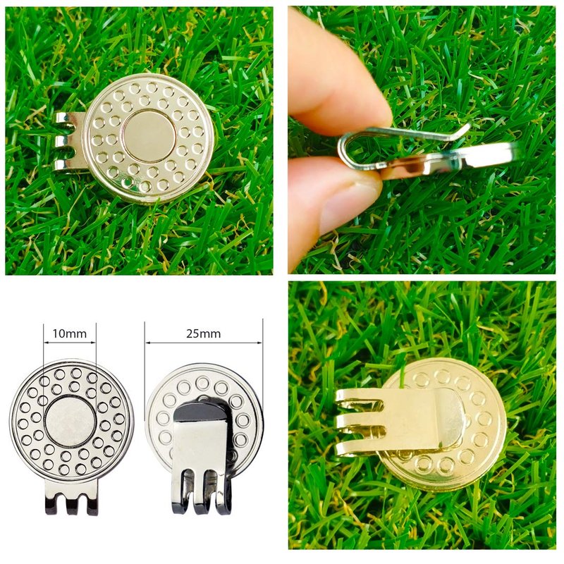 GOLTERS Golf Ball Markers with Hat Clips Value Sets for Men Women Golfer, Removable Attaches Easily to Golf Cap Premium Gifts (Mixed 4 Ball Markers)