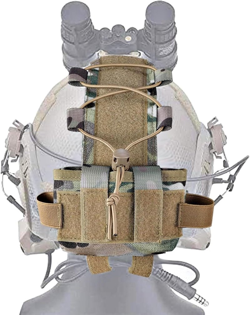 Tactical Helmet Battery Pouch Airsoft Helmet Counterweight Pouch Military Hunting Helmet Accessory (MC/CP Camo)