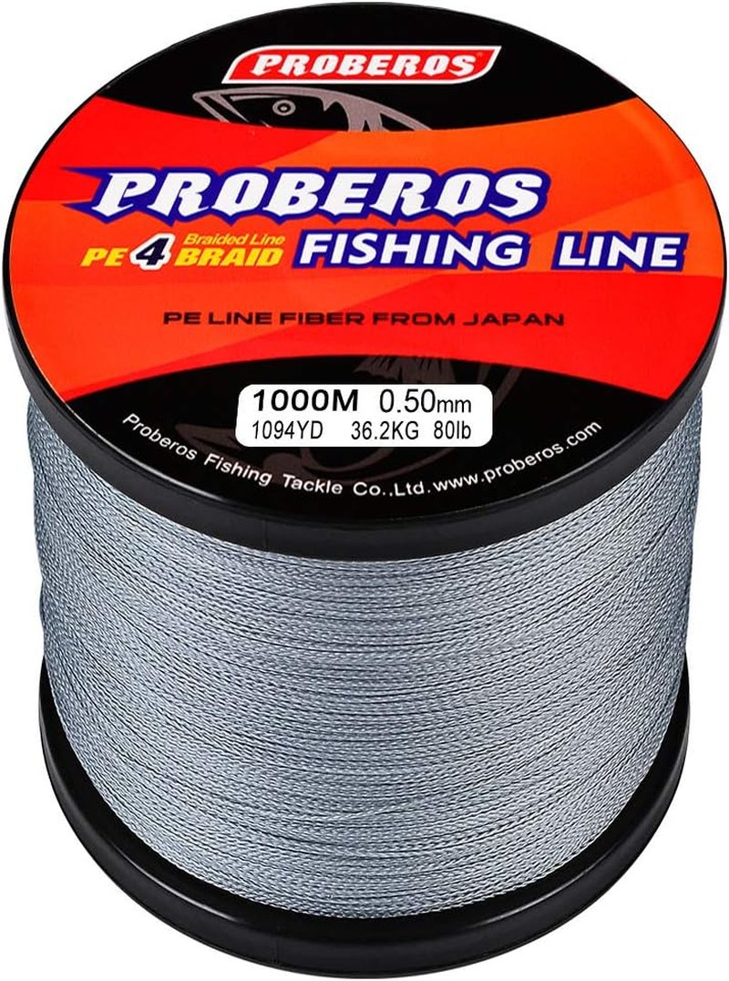 Braided Fishing Line - 4 Strands Multifilament PE Braid Wire for Saltwater | 6LB-100LB, 110-547 Yards