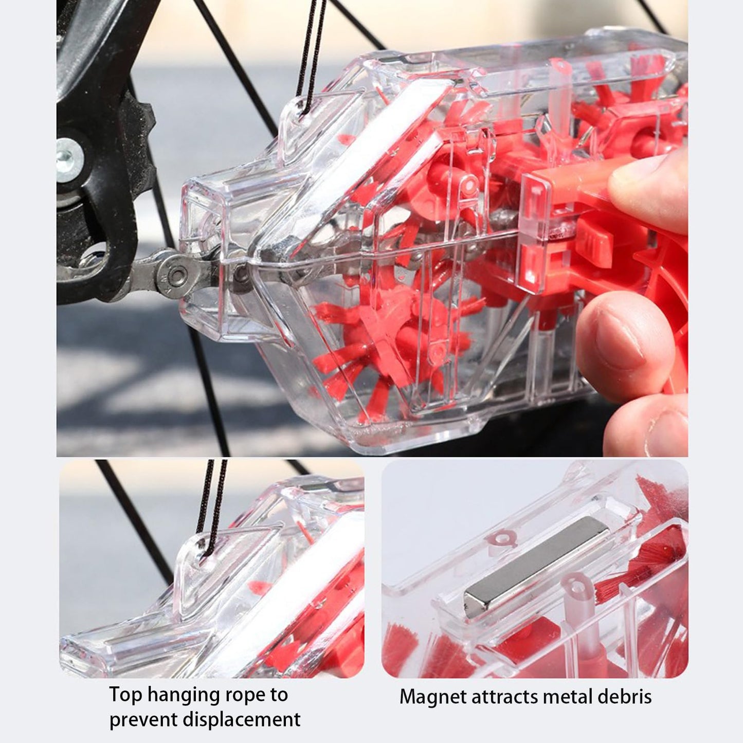 Senzz Bike Chain Cleaner Kit, Bicycle Chain Cleaning Brush Set with Gear Brush & Scrubber, Deep Clean Tool for Mountain, Road & BMX Bikes