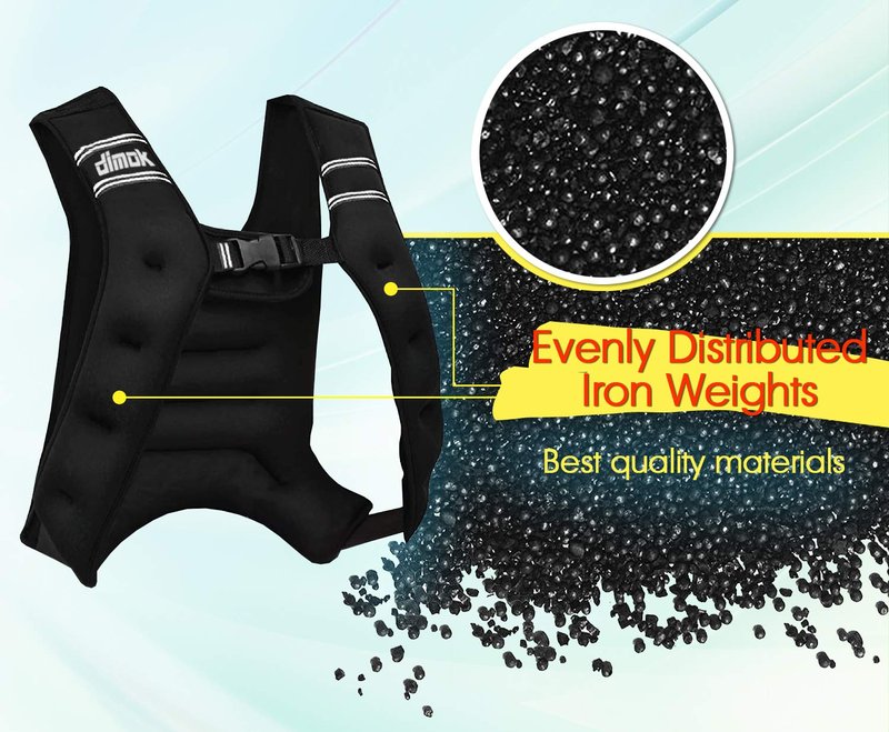 dimok Sport Weighted Vest 12 pounds Cardio Strength Training Workout Equipment Body Weight Vest for Running Walking Men Women Youth (12 LBS)