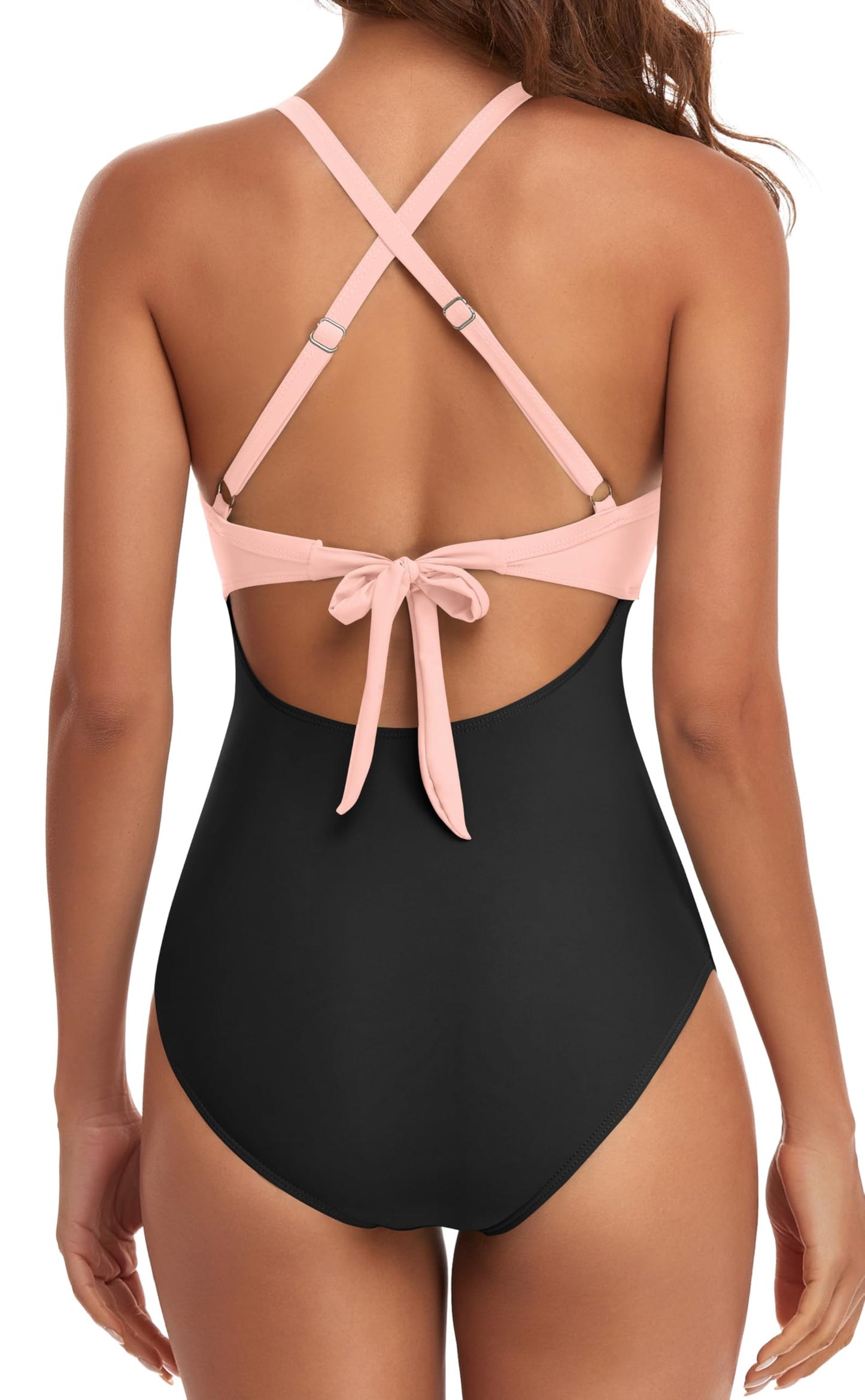 Eomenie Women's Tummy Control One Piece Swimsuit Cutout Bathing Suit XS
