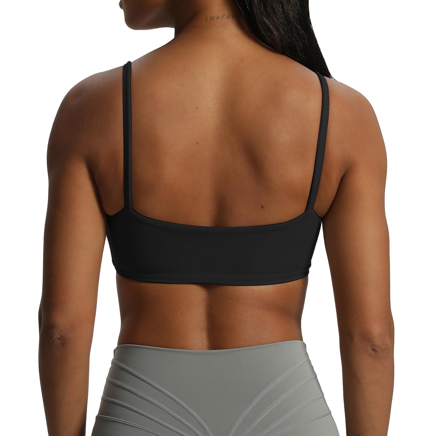 Aoxjox Women's Define Sculpt Bandeau Sports Bras Workout Curved Training Fitness Running Yoga Crop Tank Top (Black, Small)