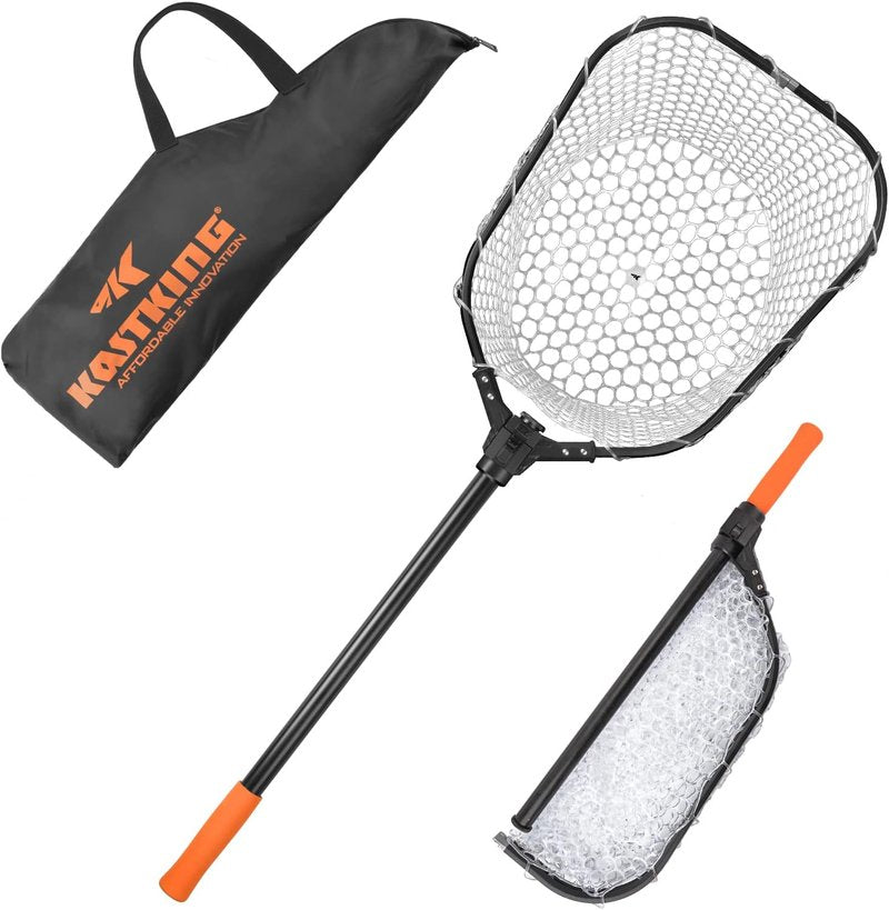 KastKing Brutus Fishing Net - Foldable & Extendable Fish Landing Net | Lightweight EVA Foam Handle, 44lbs Capacity
