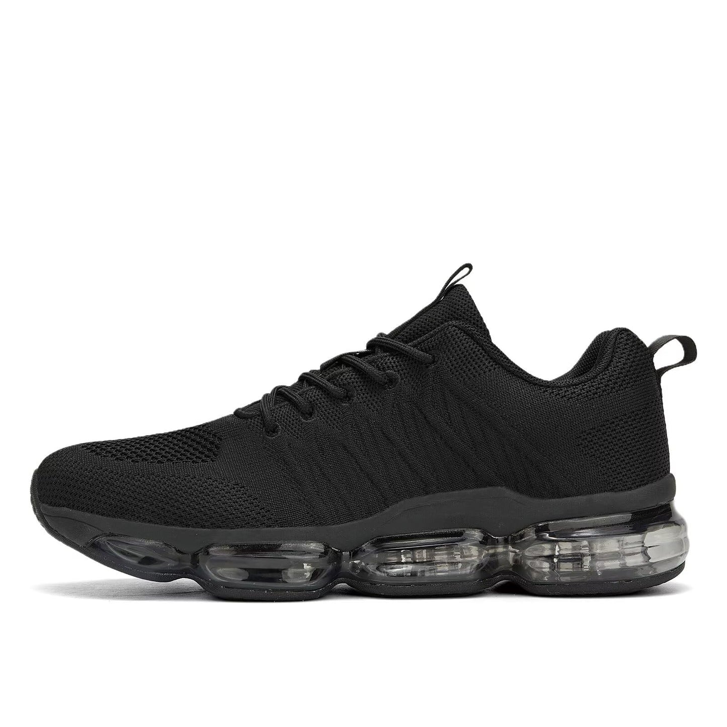 Men's Air Cushion Running Shoes Breathable Tennis Fashion Sneakers Non Slip Workout Casual Sport Gym Training Soft Sole Walking Shoes All Black
