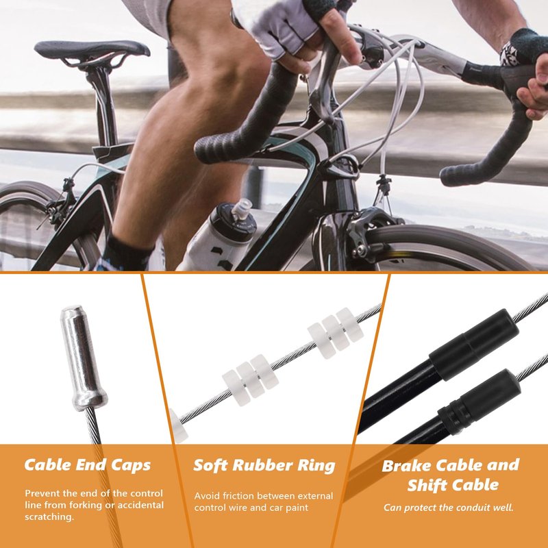 mankk 73PCS Universal Bike Brake Cable Kit and Housing Replacement Kit Stainless Steel Bike Cable Cutter Wire Cable Cutters with Cable End Caps and O-Rings for Mountain Road Bike Bicycle