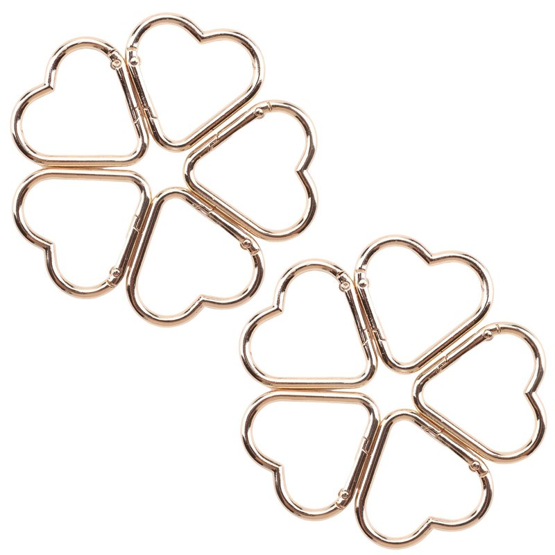 MOTOFITOOL 16-Pack Gold Heart Carabiner Clips, Cute Keychain Accessories for Backpacks & Hiking Gear, Aluminum Alloy Spring Snap Hook(Lightweight, Bulk Value Set)