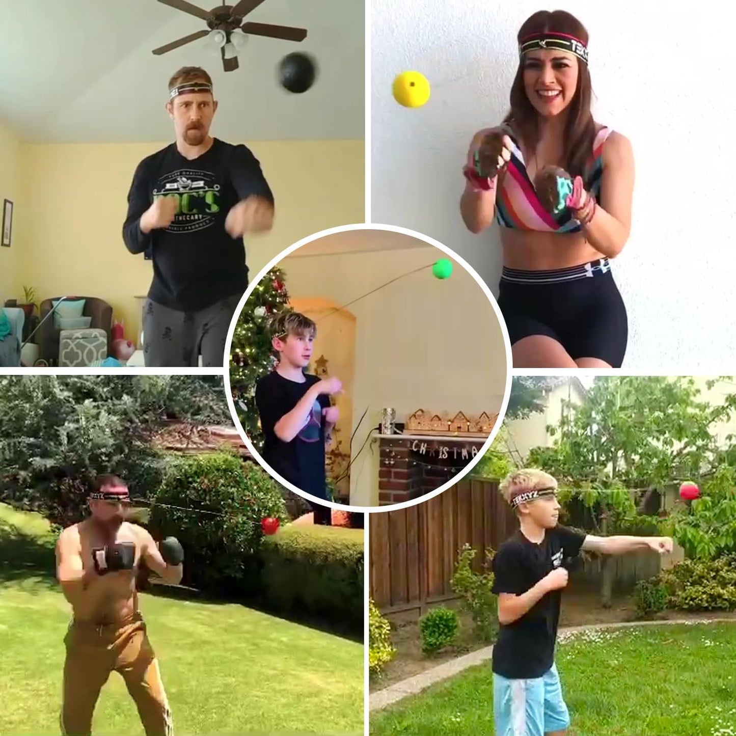 TEKXYZ® Reflex Ball Family Pack with Counter App | Online Community for Boxing Ball, Ideal for Coordination, Punching, Stress Relief, Home Workouts & Fitness | Stocking Stuffer Gift for All Ages
