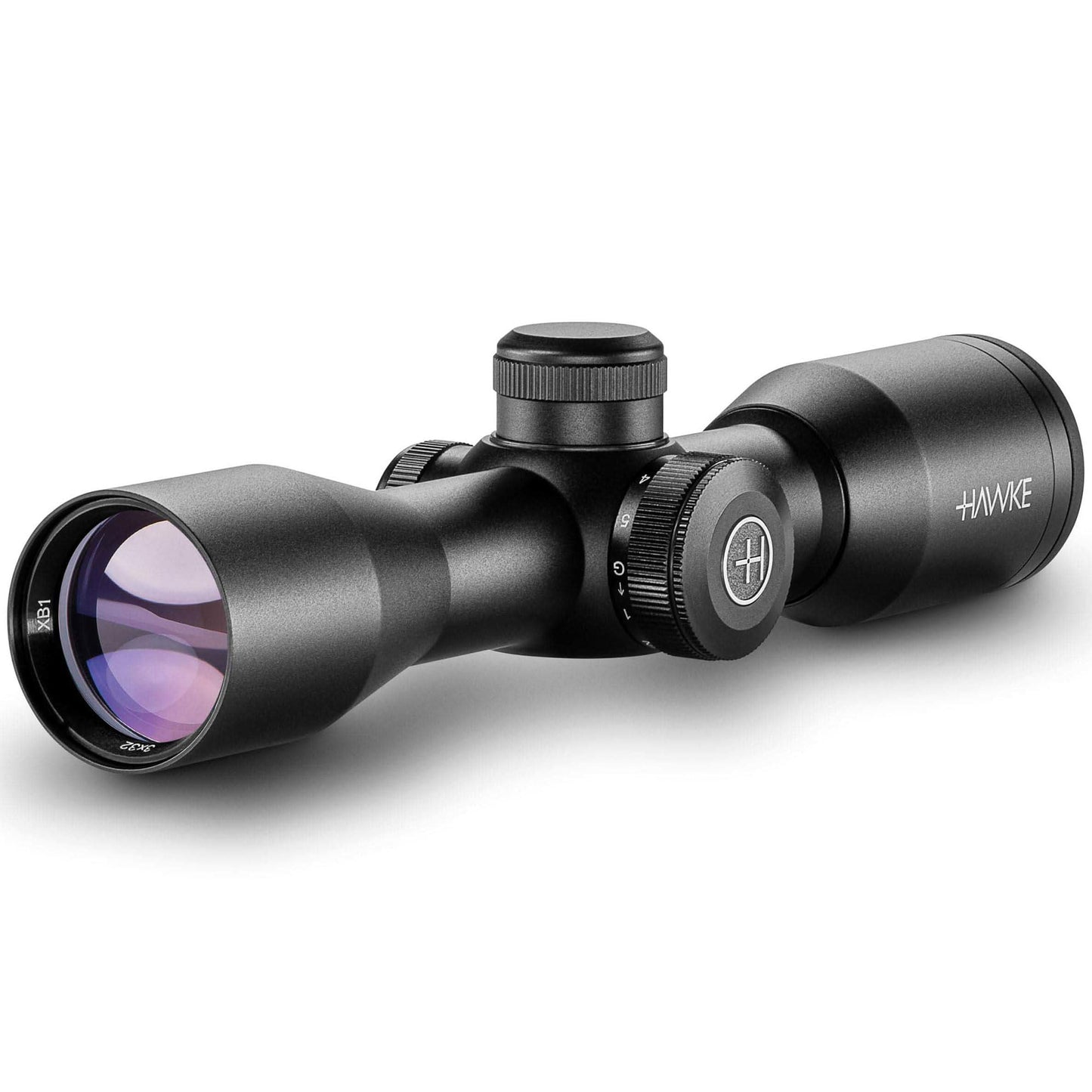 HAWKE XB 3x32 Crossbow Scope | Lightweight Illuminated Hunting Optic Calibrated for 340fps | Fully Multi-Coated Lenses, Capped Turrets, Waterproof Fogproof Shockproof 1" Tube, XB SR Reticle (12211)
