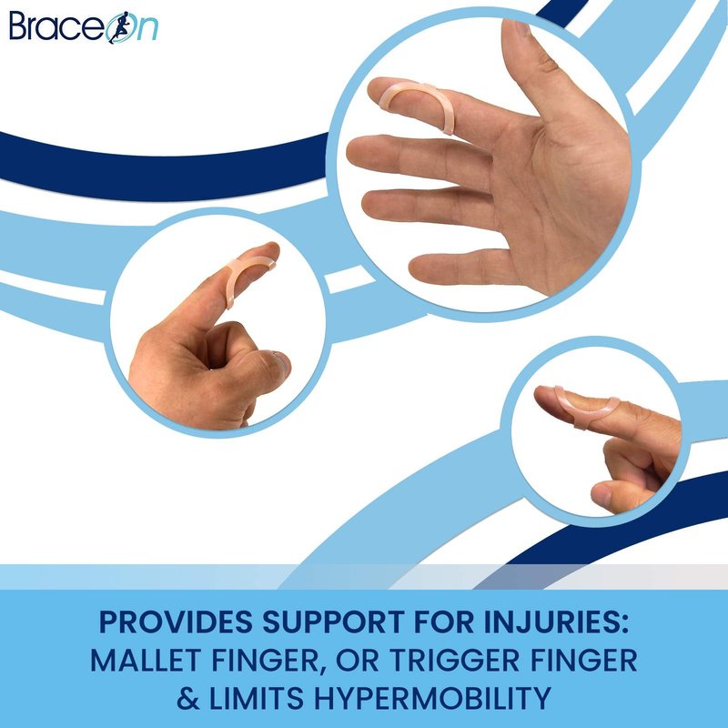 Brace On 14 Unit EZ Finger Splint Sizing Kit - Universal Finger Brace With Adjustable Fit, Trigger Finger Splint, Pinky Finger Splint, Middle Finger Splint, 14 Pcs, 28 Different Sizes