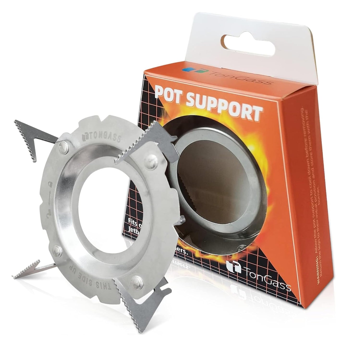 TonGass Camping Stoves Pot Support Compatible with Jetboil Stove Pot Support Stainless Steel Portable Camp Pot Stand for Jetboil Burner Replacement - Can Accommodate Up to 9" Skillets or 2L Cook Pots