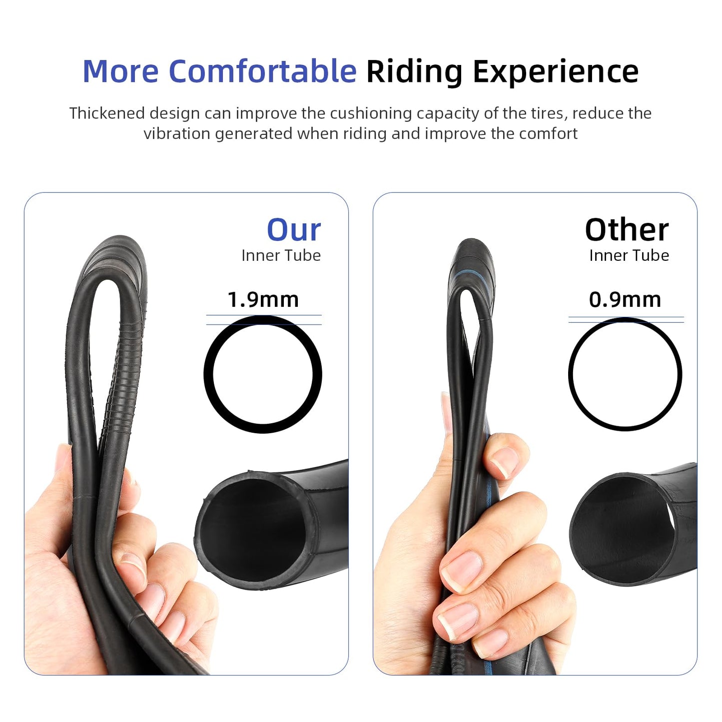 ulip 10x2.125 Replacement Inner Tubes with Straight Valve for Ninebot F30 F20 F25 F40 Scooter for 10 inch Scooter(2 Pack)